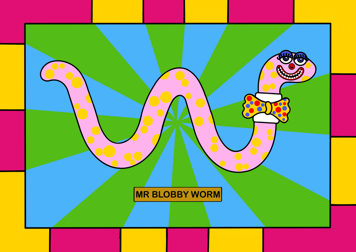 Blobby Worm Art Print