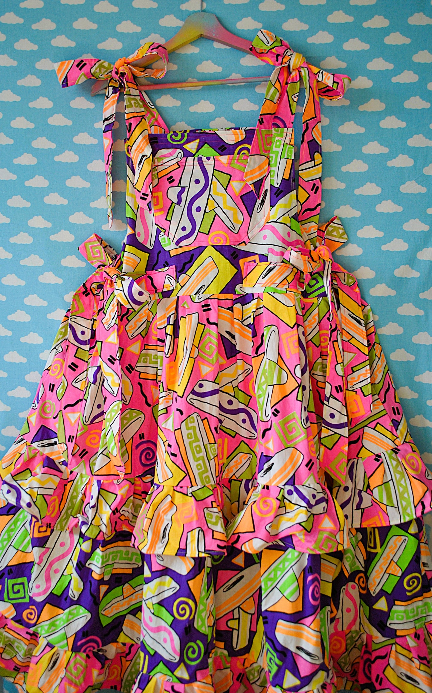 1980s Neon Print dress Made to Measure