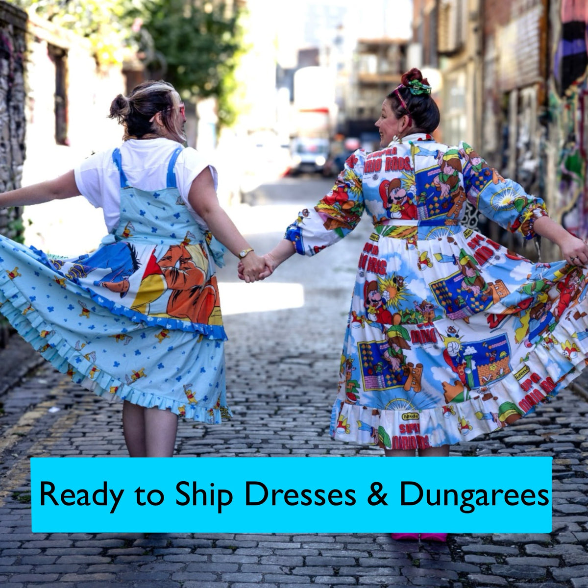 Ready to Ship dresses and dungarees