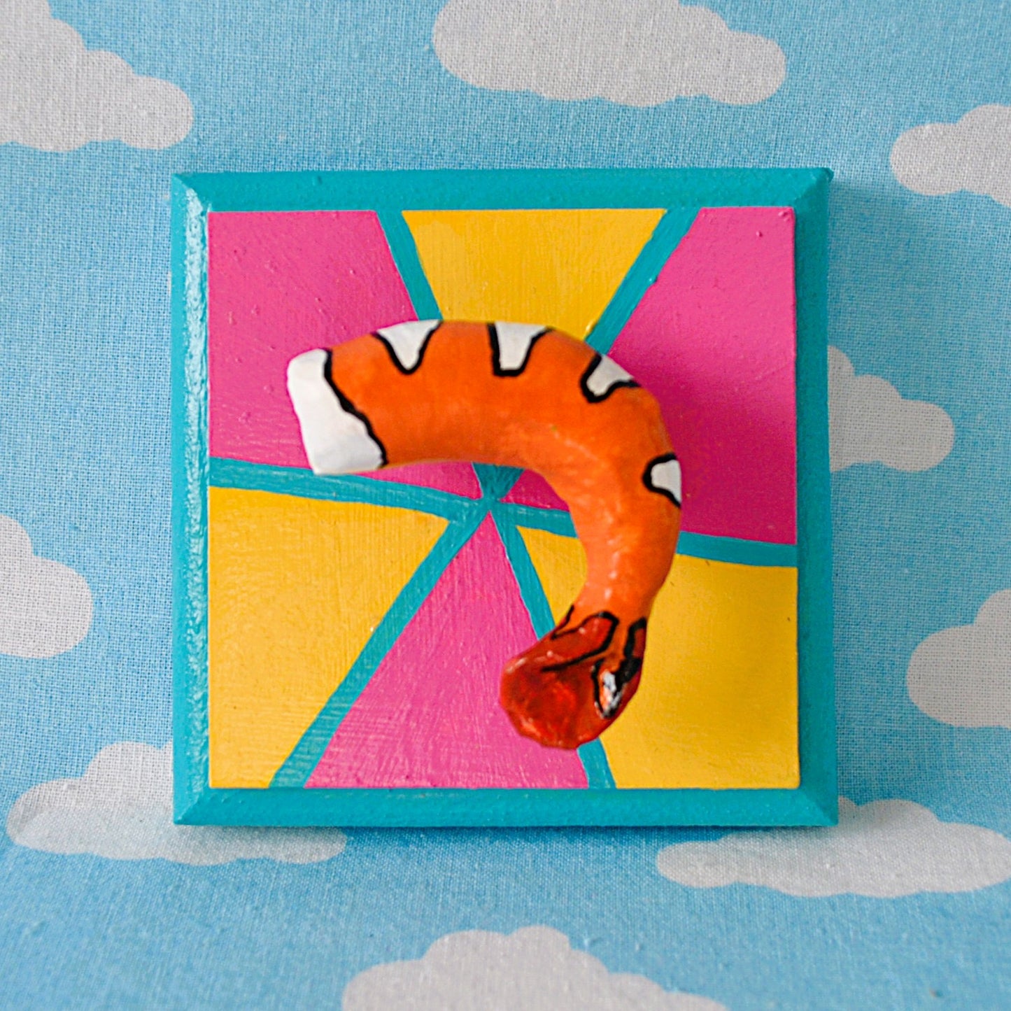 Prawn on Yellow and Pink