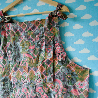 French Floral Dungarees Ready to Ship 3XL