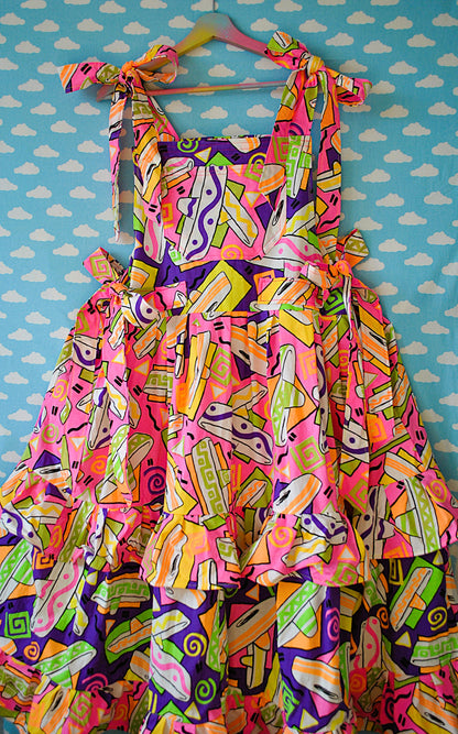 1980s Neon Print dress Made to Measure