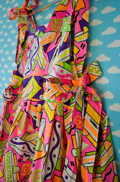 1980s Neon Print dress Made to Measure