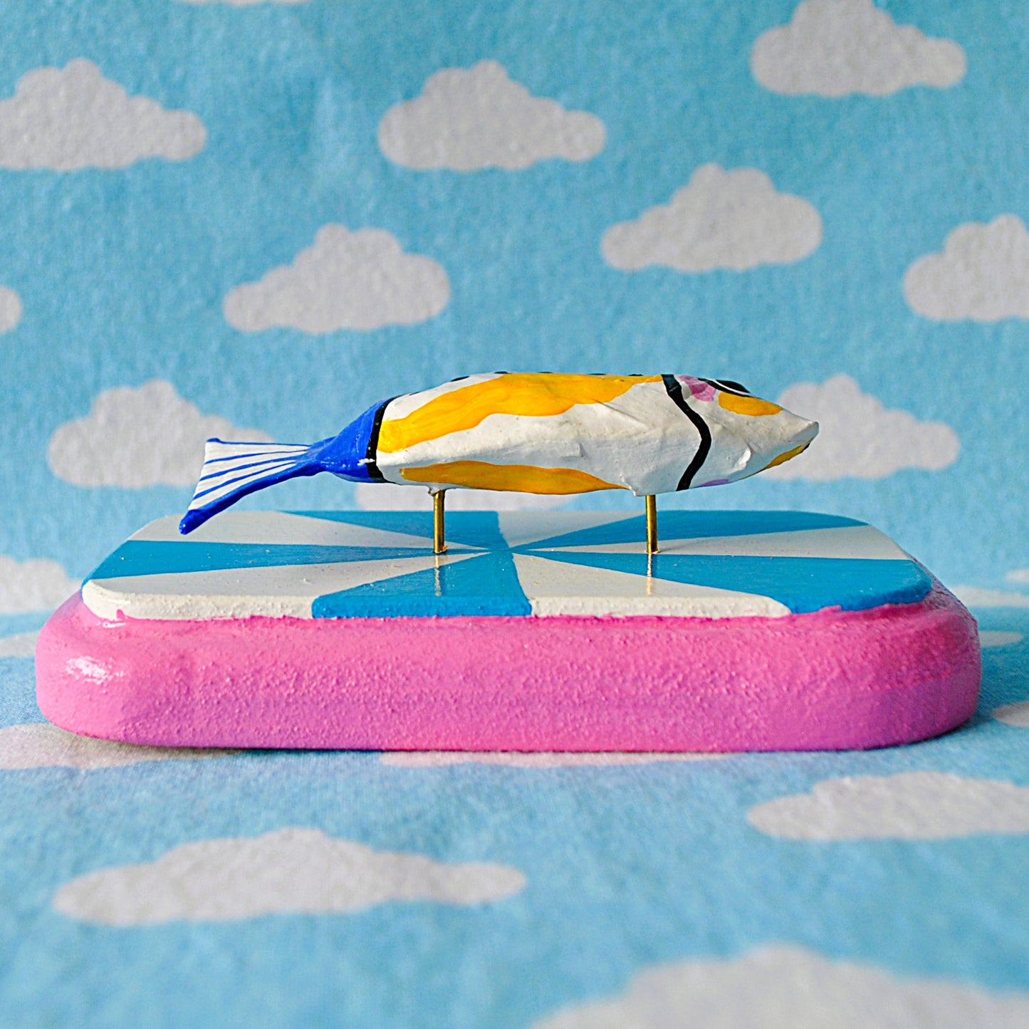 Sardine on blue and white