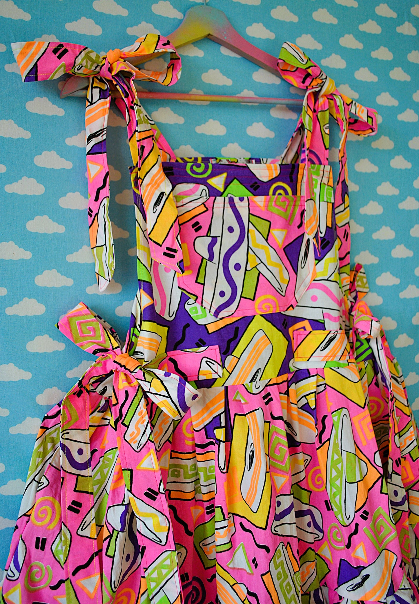 1980s Neon Print dress Made to Measure