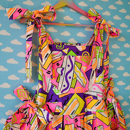 1980s Neon Print dress Made to Measure