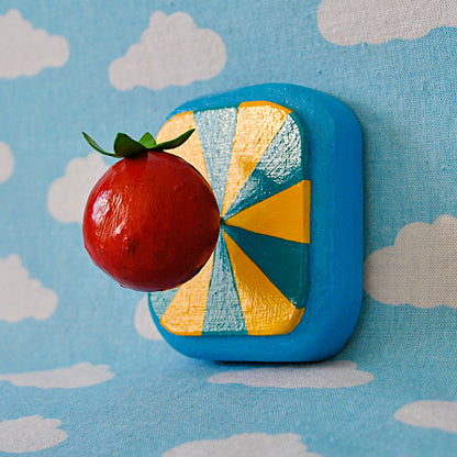 Tomato on Yellow and Blue Sunset