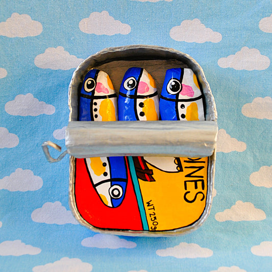 Sardines Tin Red and Yellow Boat