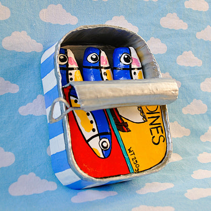 Sardines Tin Red and Yellow Boat