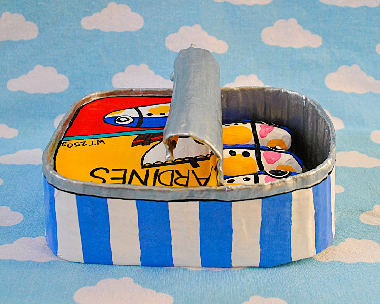 Sardines Tin Red and Yellow Boat