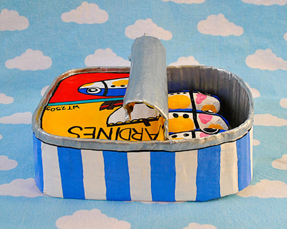 Sardines Tin Red and Yellow Boat