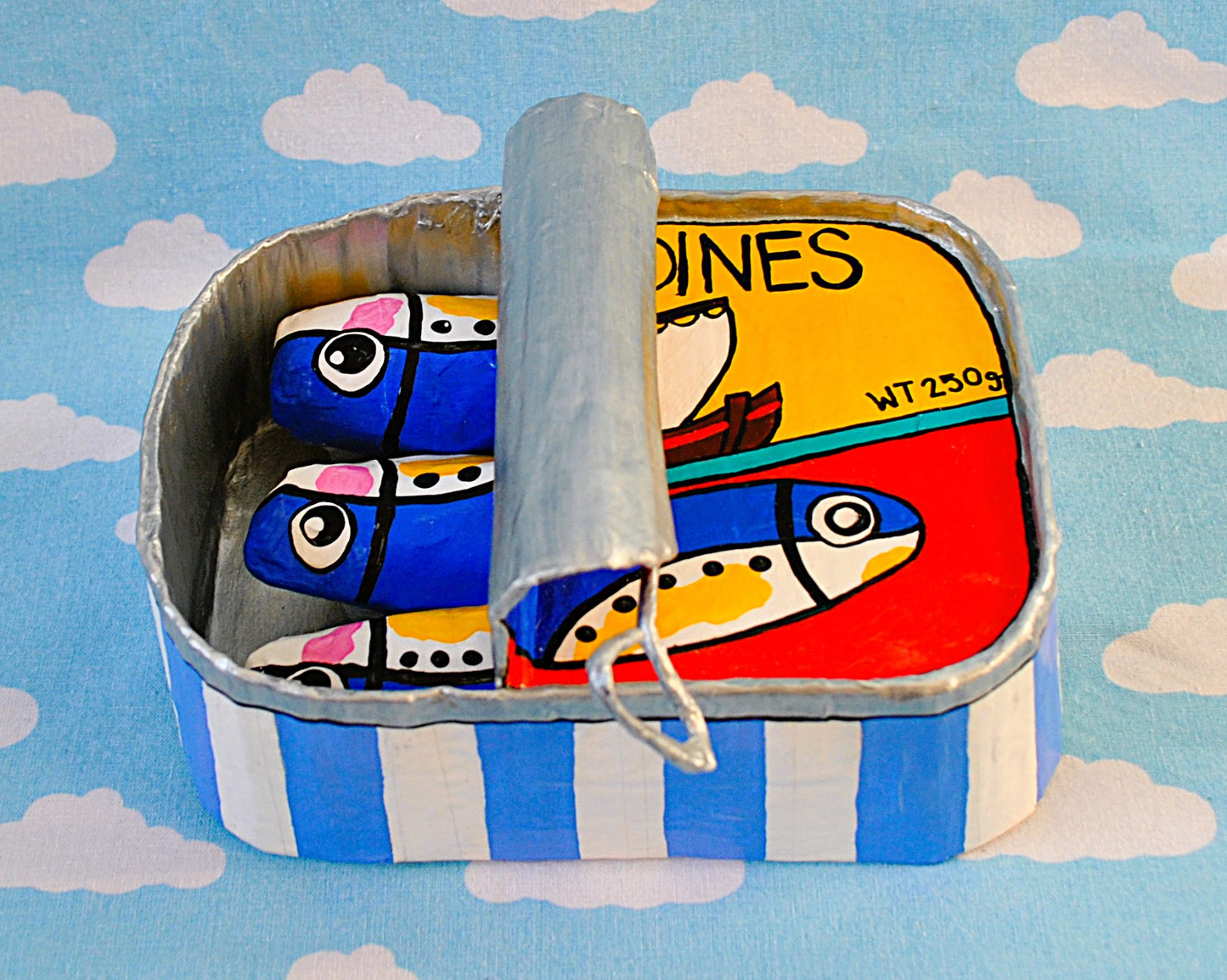 Sardines Tin Red and Yellow Boat