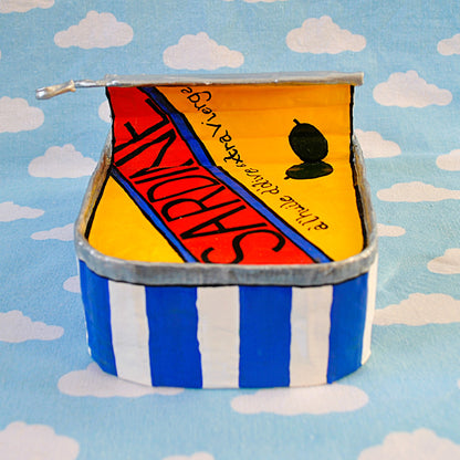 Sardines Tin Red and yellow Olives